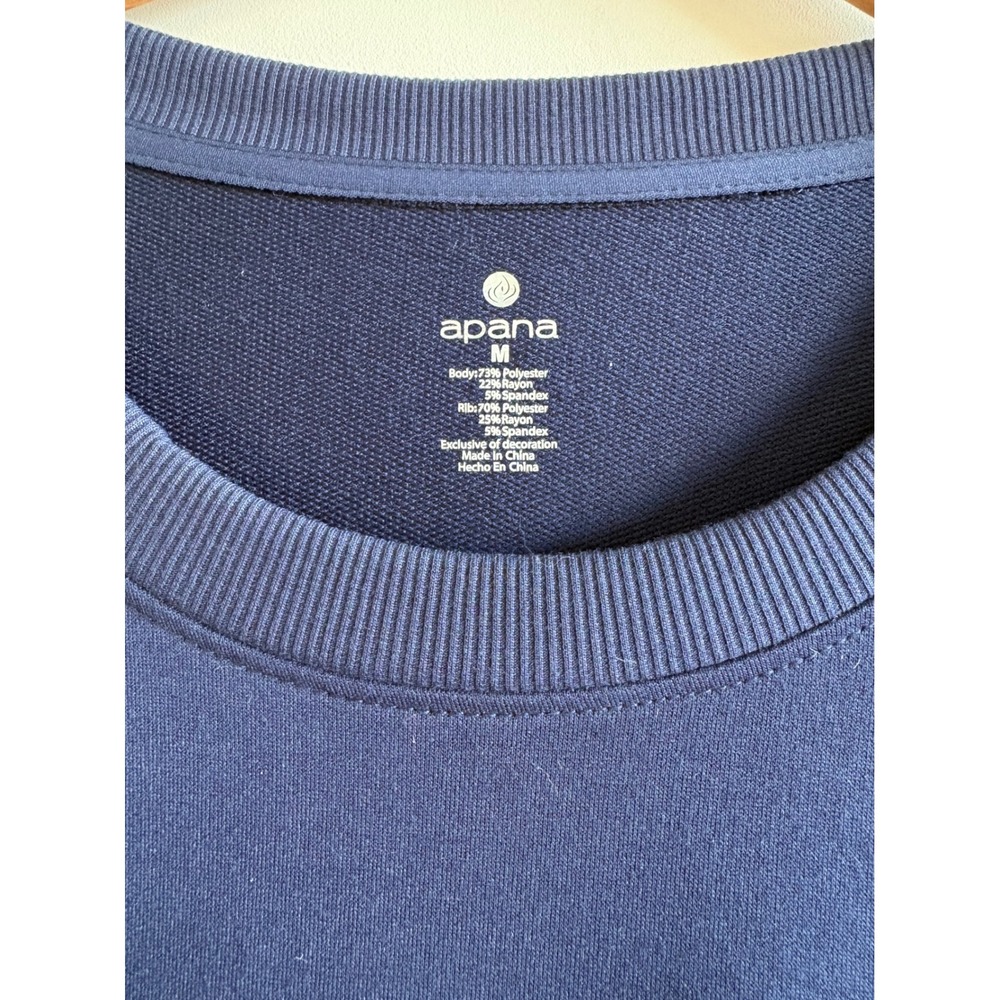 Apana Womens Naval Academy Blue Crew Neck Pocket Sweatshirt AF8207 Size M new